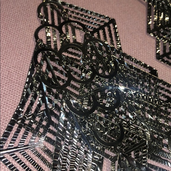 Silver drop down glamour fancy earrings - Picture 6 of 7